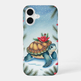 Festliche Schildkröte Flach Feiertag  iPhone 16 Hülle