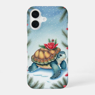 Festliche Schildkröte Flach Feiertag iPhone 16 Hülle