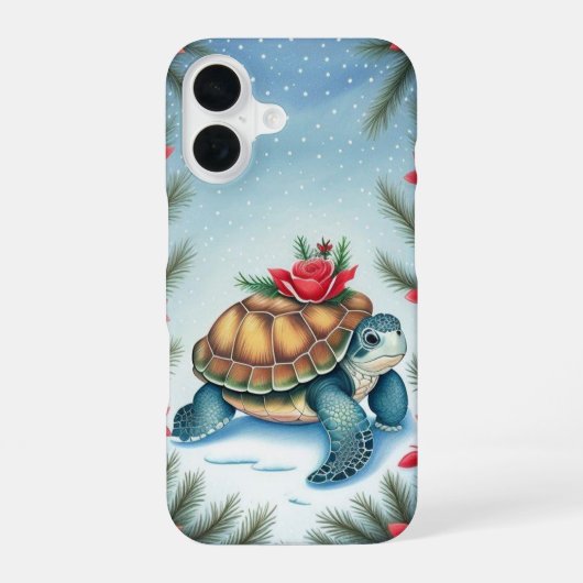 Festliche Schildkröte Flach Feiertag  iPhone 16 Hülle (Rückseite)