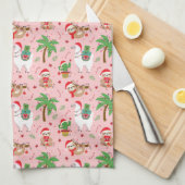 Festliche Schluchten und Llamas-Urlaubsmuster Geschirrtuch (Viertel Falte)