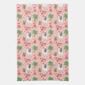 Festliche Schluchten und Llamas-Urlaubsmuster Geschirrtuch (Vertikal)