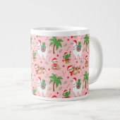 Festliche Schluchten und Llamas-Urlaubsmuster Jumbo-Tasse (Vorderseite Rechts)