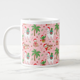 Festliche Schluchten und Llamas-Urlaubsmuster Jumbo-Tasse