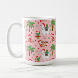 Festliche Schluchten und Llamas-Urlaubsmuster Kaffeetasse