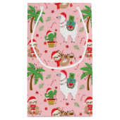 Festliche Schluchten und Llamas-Urlaubsmuster Kleine Geschenktüte (Rückseite)