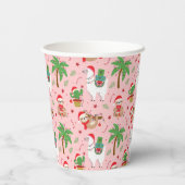 Festliche Schluchten und Llamas-Urlaubsmuster Pappbecher (Rückseite)