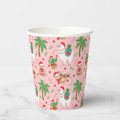 Festliche Schluchten und Llamas-Urlaubsmuster Pappbecher (Links)