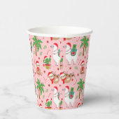 Festliche Schluchten und Llamas-Urlaubsmuster Pappbecher (Rechts)