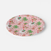 Festliche Schluchten und Llamas-Urlaubsmuster Pappteller (Schrägansicht)