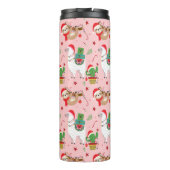 Festliche Schluchten und Llamas-Urlaubsmuster Thermosbecher (Rückseite)