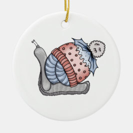Festliche Schnecke  Keramik Ornament