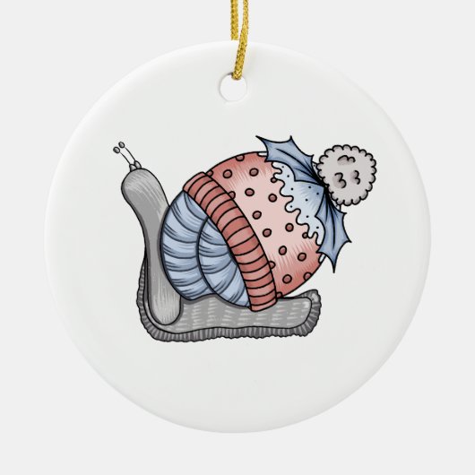 Festliche Schnecke Keramik Ornament (Vorne)