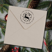 Festliche Schneeflocke Hirsche Rücksendeadresse Gummistempel