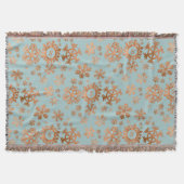 Festliche Schneeflocke Mit Monogramm Blue Copper B Decke (Vorderseite)