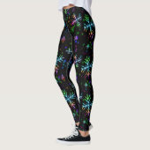 Festliche Schneeflocke-Weihnachtslichter Neon Leggings (Links)