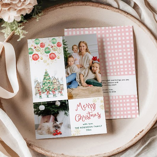 Festliche Schneeflocken Frohe Weihnachten 2 Foto