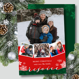 Festliche Schneeflocken Moderne Skripte REJOICE We Feiertagskarte