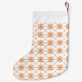 Festliche Schneeflocken Muster Burnt Orange Custom Kleiner Weihnachtsstrumpf (Rückseite)