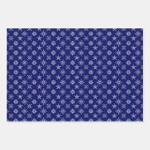 Festliche Schneeflocken Muster Weihnachten Geschenkpapier Set (Vorderseite 2)