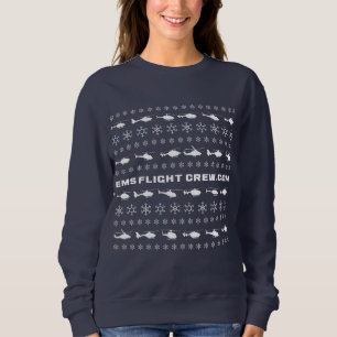 Festliche Schneeflocken u. Hubschrauber der Sweatshirt