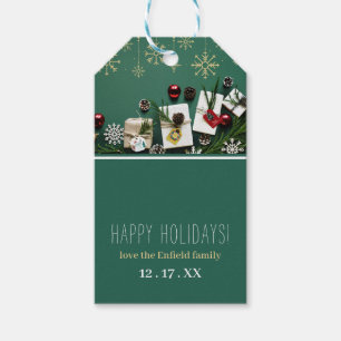 Festliche Schneeflocken, Weihnachten Geschenkanhänger