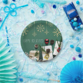 Festliche Schneeflocken, Weihnachten Pappteller (Party)