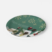 Festliche Schneeflocken, Weihnachten Pappteller (Schrägansicht)