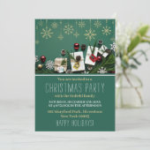 Festliche Schneeflocken, Weihnachts-Party einladen Ankündigung (Stehend Vorderseite)