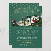 Festliche Schneeflocken, Weihnachts-Party einladen Ankündigung (Vorne/Hinten)