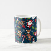 Festliche Schneeflocken Weihnachtsdesign Kaffeetasse (VorderseiteRechts)