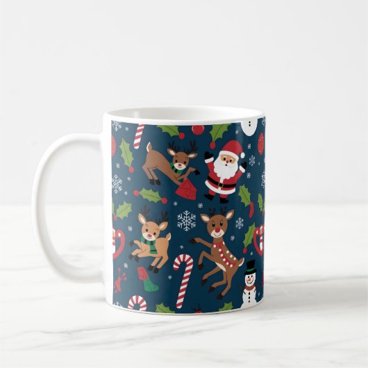 Festliche Schneeflocken Weihnachtsdesign Kaffeetasse (Links)