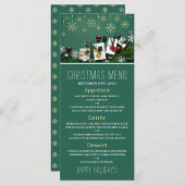 Festliche Schneeflocken, Weihnachtsmenü Menükarte (Vorne/Hinten)