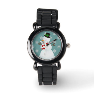 Festliche Schneemann-Uhr Armbanduhr