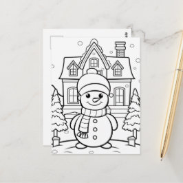 Festliche Schneemannskollektion Postkarte