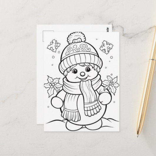 Festliche Schneemannskollektion Postkarte (Vorderseite/Rückseite Beispiel)