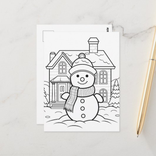 Festliche Schneemannskollektion Postkarte (Vorderseite/Rückseite Beispiel)