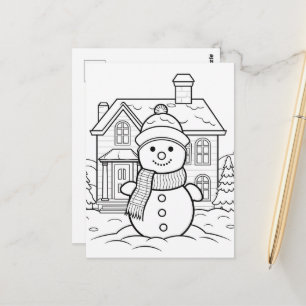 Festliche Schneemannskollektion Postkarte