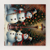 Festliche Schneemassen und Weihnachtsbäume Puzzle (Horizontal)