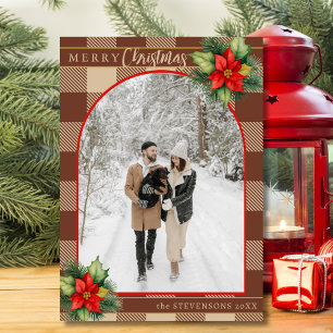 Festliche Schokolade Buffalo Karierte Blumenweihna Feiertagskarte