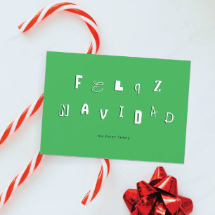 FESTLICHE SCHRIFT FELIZ NAVIDAD FEIERTAGSKARTE