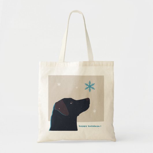 Festliche schwarze Labrador-Taschen-Tasche Tragetasche (Vorne)