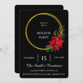 Festliche Schwarze Wraath Niedliche Party Einladung (Vorne/Hinten)