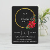 Festliche Schwarze Wraath Niedliche Party Einladung (Stehend Vorderseite)