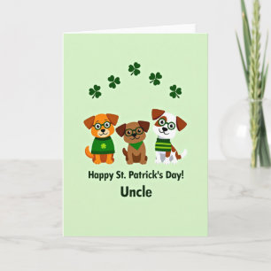 Festliche Shamrock-Hunde-Karte Karte