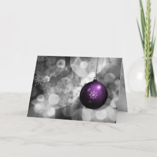 festliche silberne violette Firmenweihnachtskarte Feiertagskarte