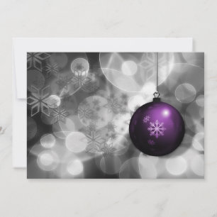 festliche silberne violette Geschäftsurlaubskarte Feiertagskarte