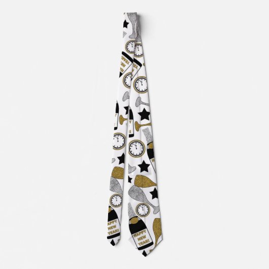 Festliche Silvestermuster-Krawatte Krawatte (Rückseite)