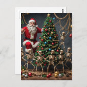 Festliche Skelette Weihnachtsbaum Postkarte (Vorne/Hinten)