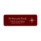 Festliche Snowflake Holiday Rote Rücksendeadresse (Vorne)