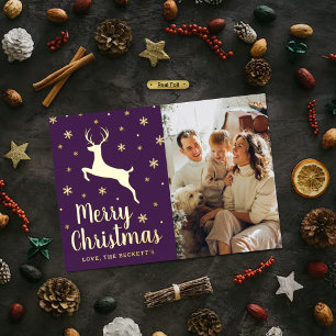 Festliche Snowflake & Rentierfestivals Weihnachten Folien Feiertagskarte